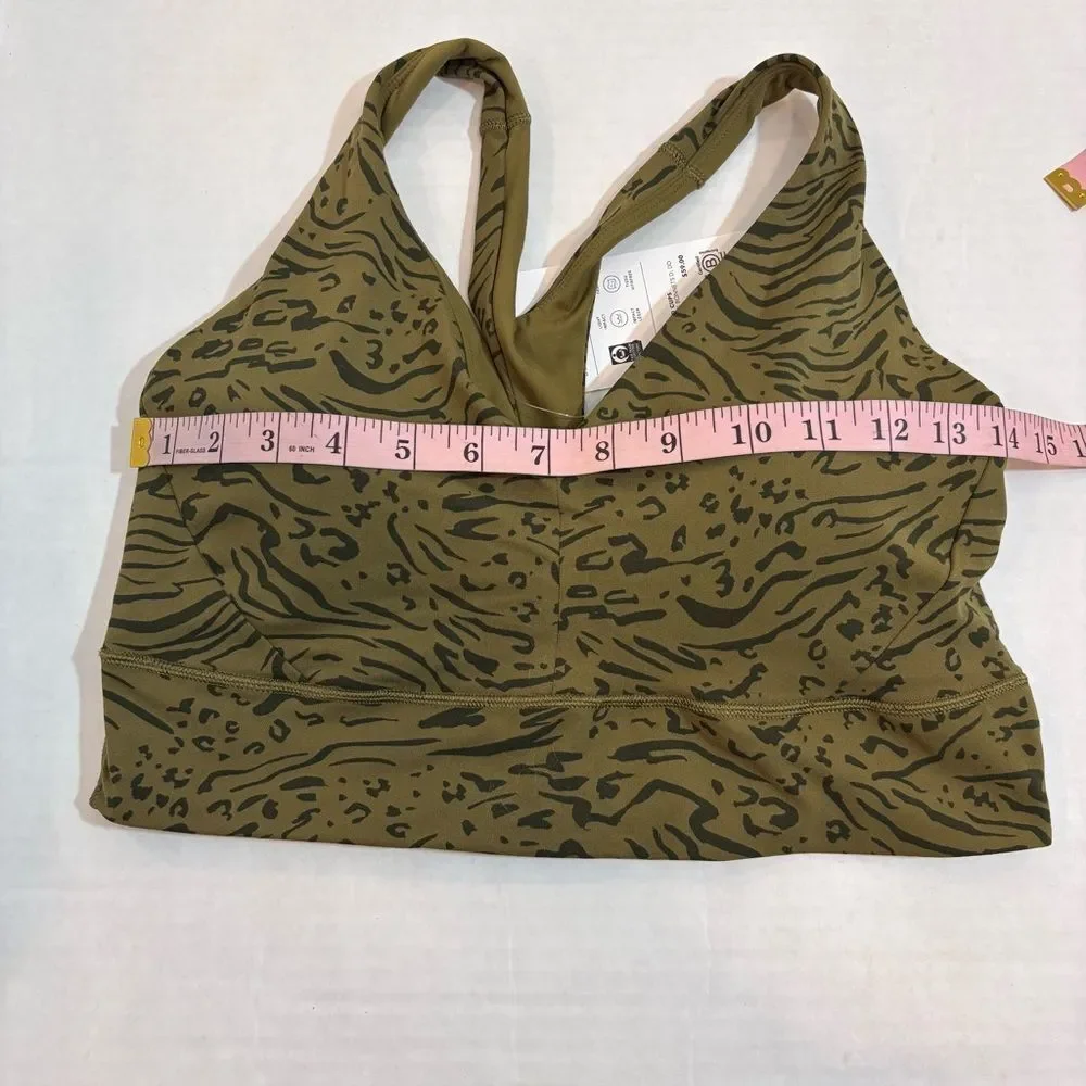 Athleta Transcend Plunge Bra NEW with tags Size Large D/DD Nina Animal Olive - Picture 12 of 14